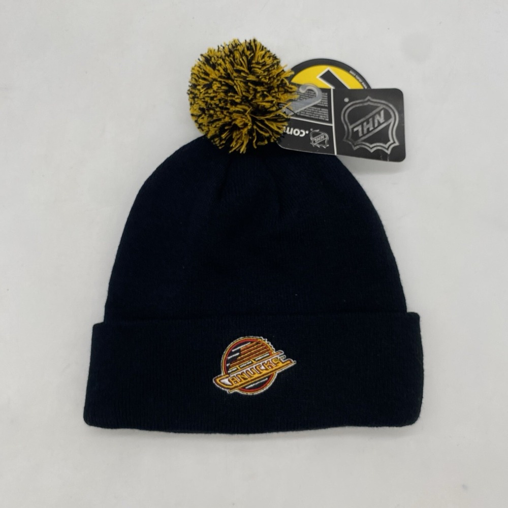 Vancouver Canucks Beanie Zephyr Cuffed Pom Pom OSFA One Size Winter Hat Cap